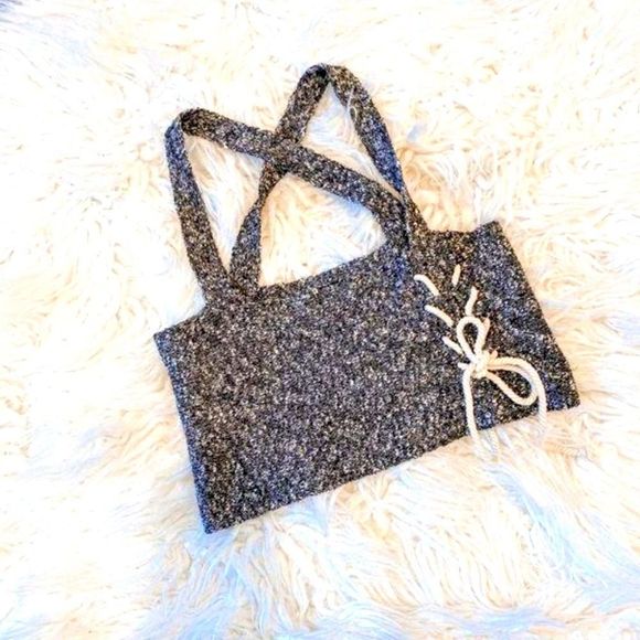 Knit Crop Tank, Small, Roberto Collina, tie rope detail - Picture 1 of 10